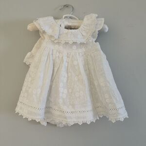 NWT Shabby Chic Girls Embroidered Dress 3 Piece Set - Size 0-3 M